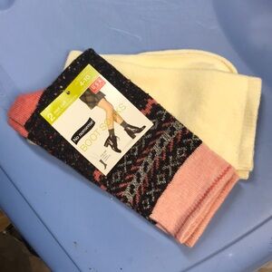 Women's Boot Socks - Pink and Black